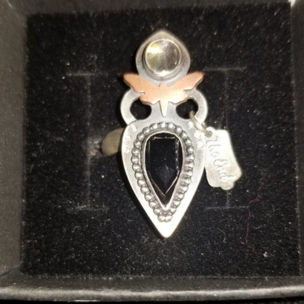 OOAK Sterling Labradorite Moth Potion Bottle Ring - Picture 2 of 4